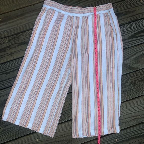 Anthropologie 🐾Cloth & Stone Wide Leg Stripe Cropped Pants, Sz Large, MSRP $118 - Picture 13 of 14